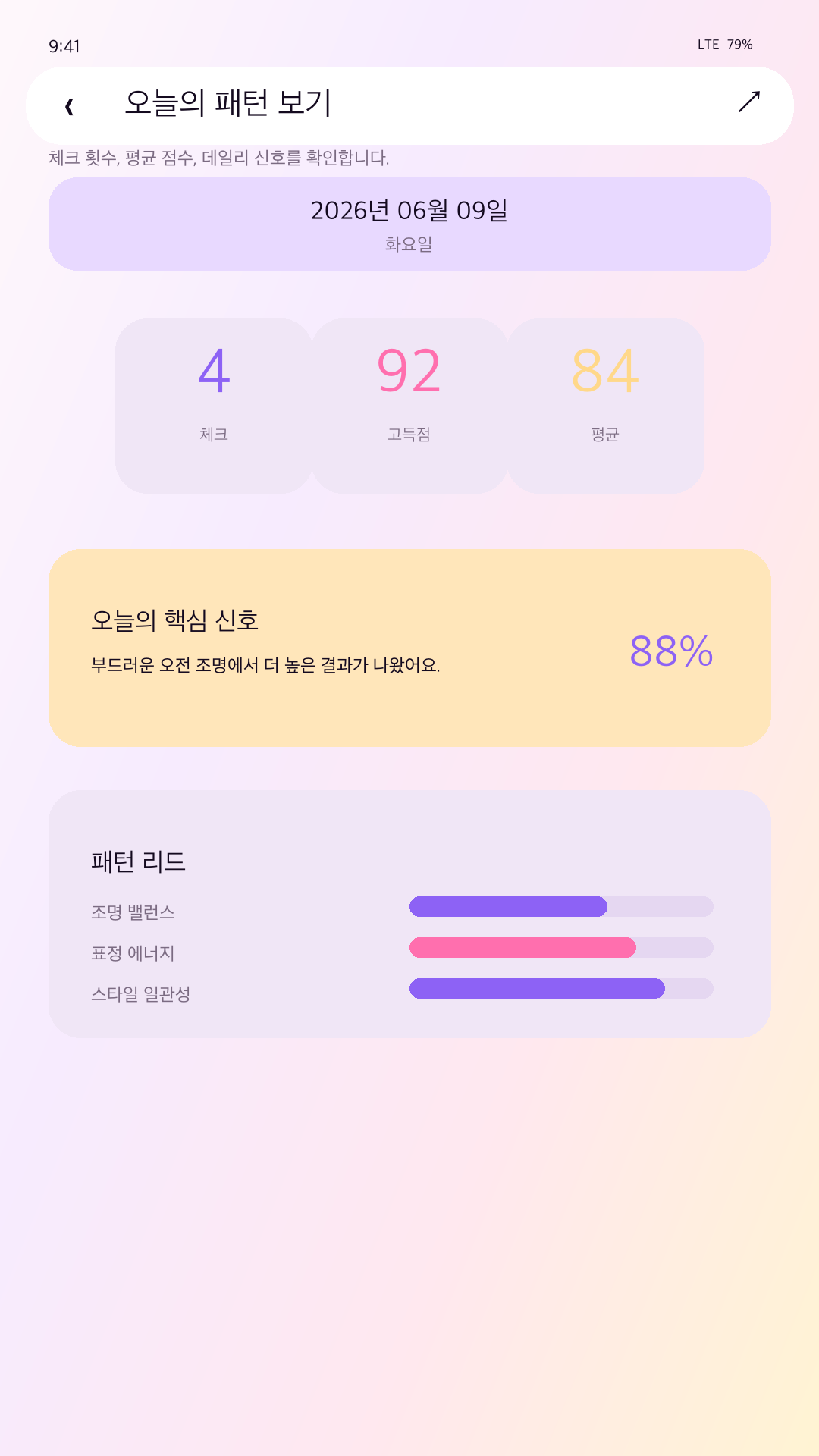 체크미 - 오늘의 리포트로 하루 흐름 확인